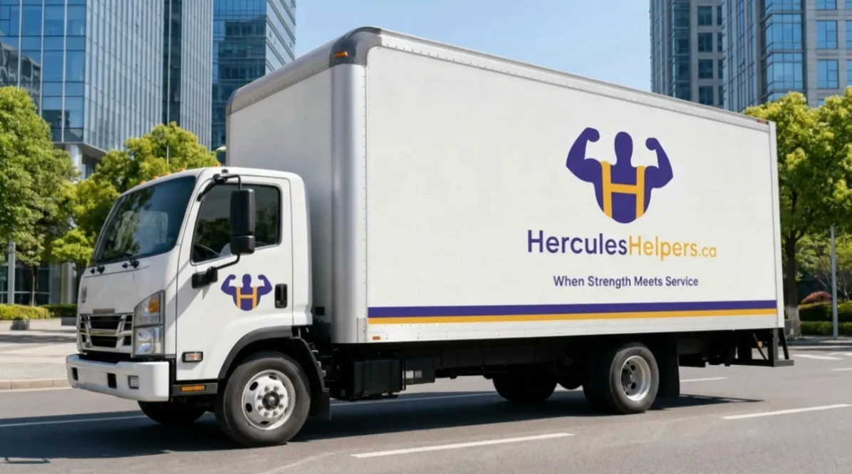Hercules Helpers branded moving truck